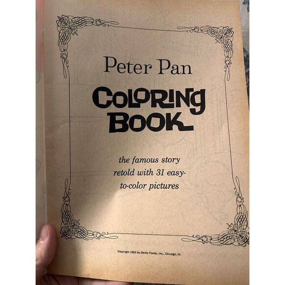VTG Peter Pan Coloring Book #1 peanut butter promo 1963 pages all uncolored New - Picture 3 of 6